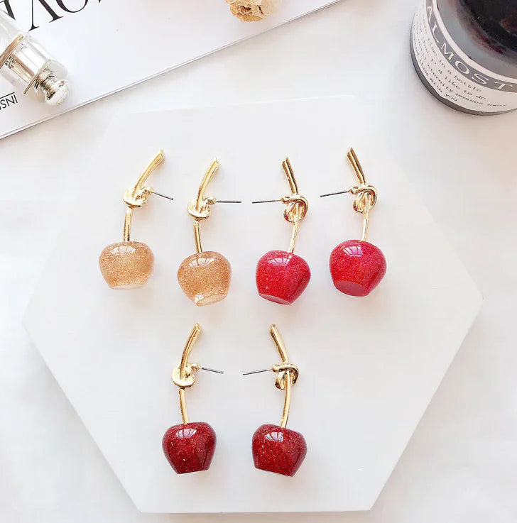 cherry drop earrings for women