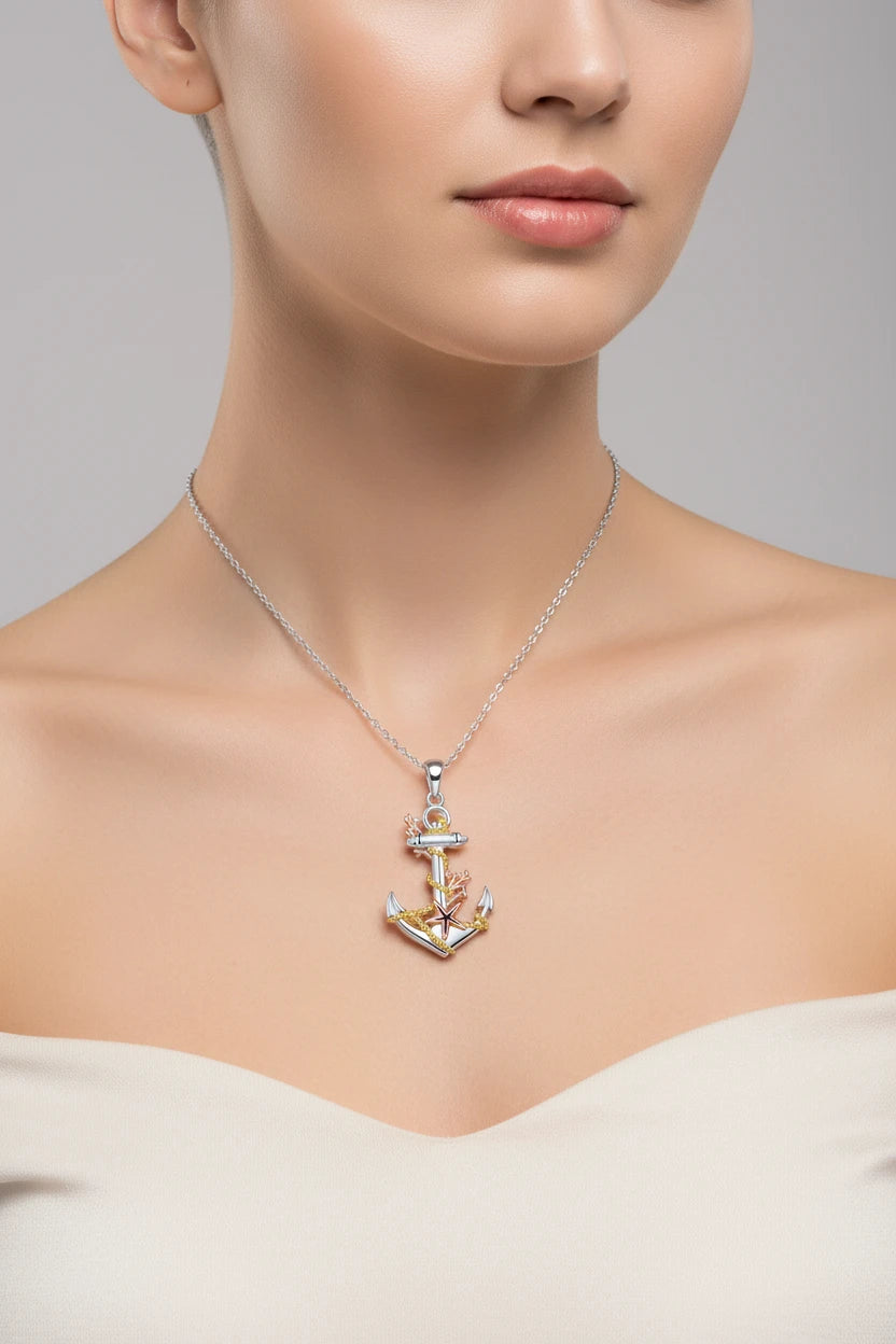 coral starfish pendant necklace