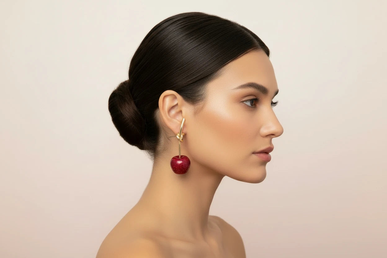 cherry drop earrings for women